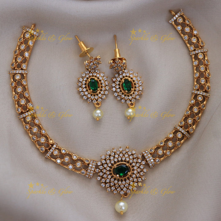 Exquisite Pearl Stone Necklace Set for Weddings
