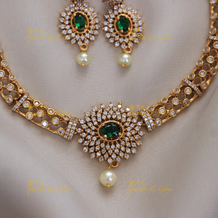 Exquisite Pearl Stone Necklace Set for Weddings