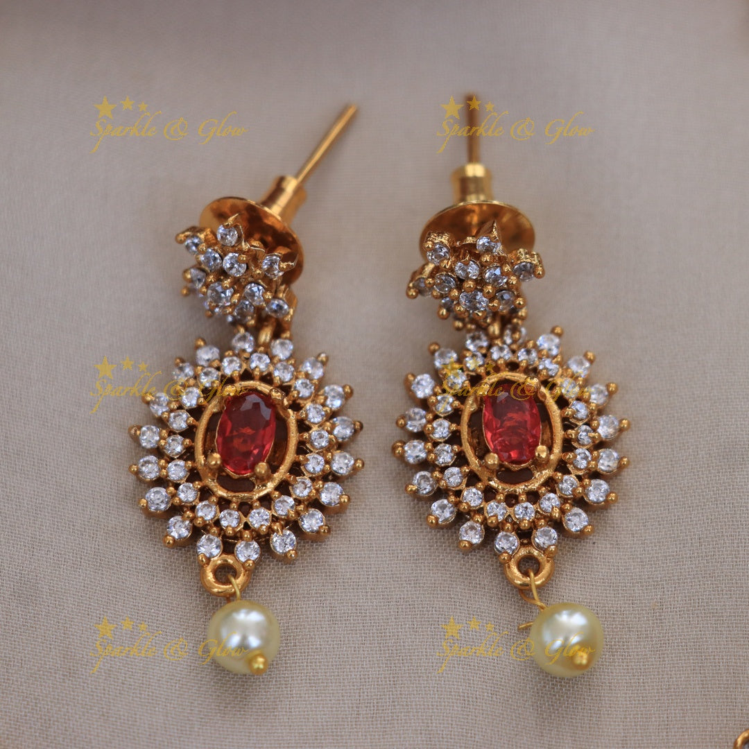 Exquisite Pearl Stone Necklace Set for Weddings