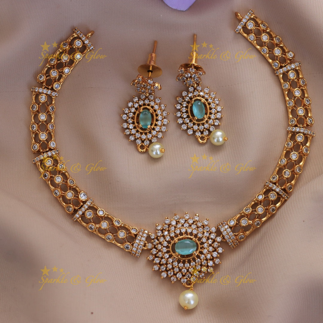 Exquisite Pearl Stone Necklace Set for Weddings