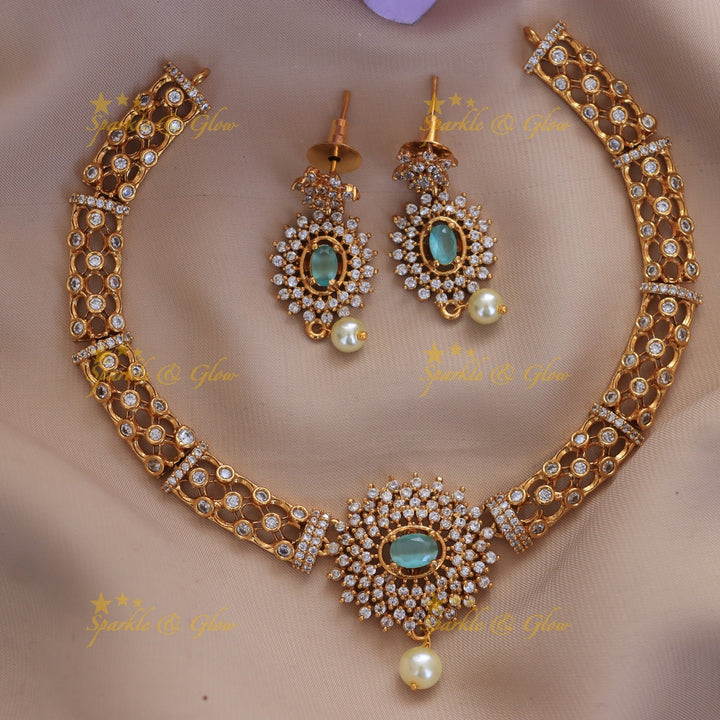 Exquisite Pearl Stone Necklace Set for Weddings