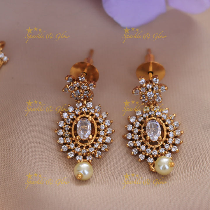 Exquisite Pearl Stone Necklace Set for Weddings