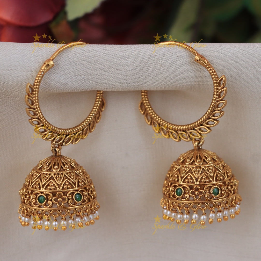 Exquisite Floral Pearl Jhumka Earrings for Weddings