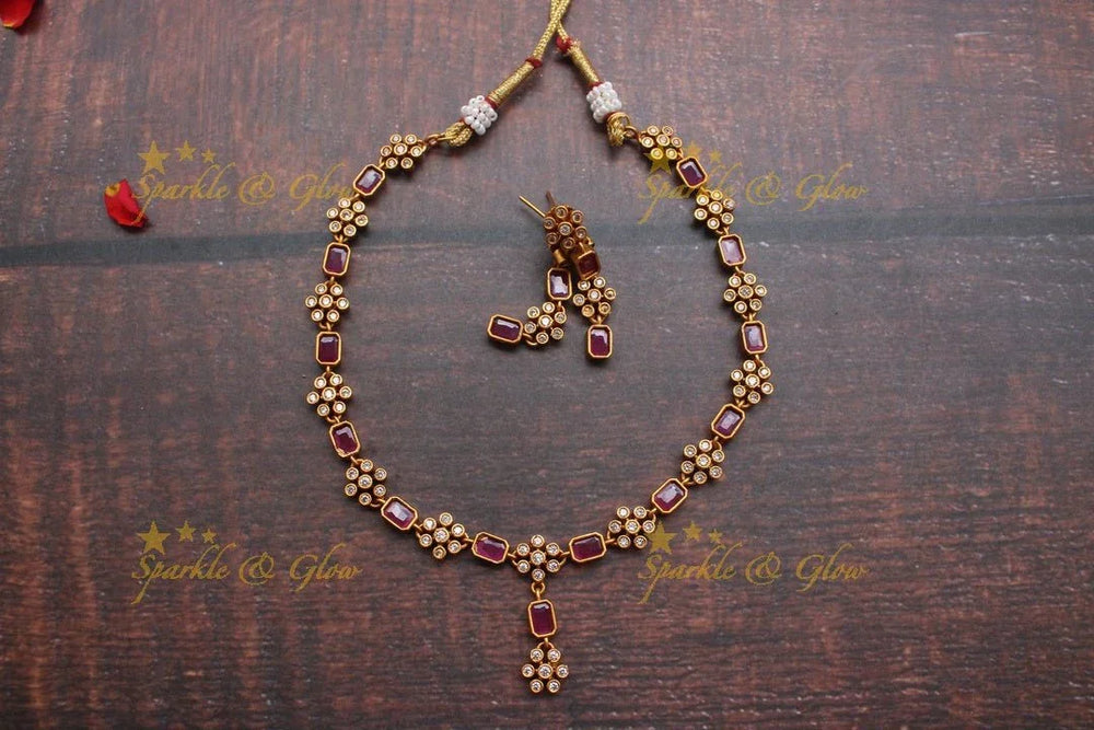 Beautiful floral stone necklace - Multi - Sparkle and Glow