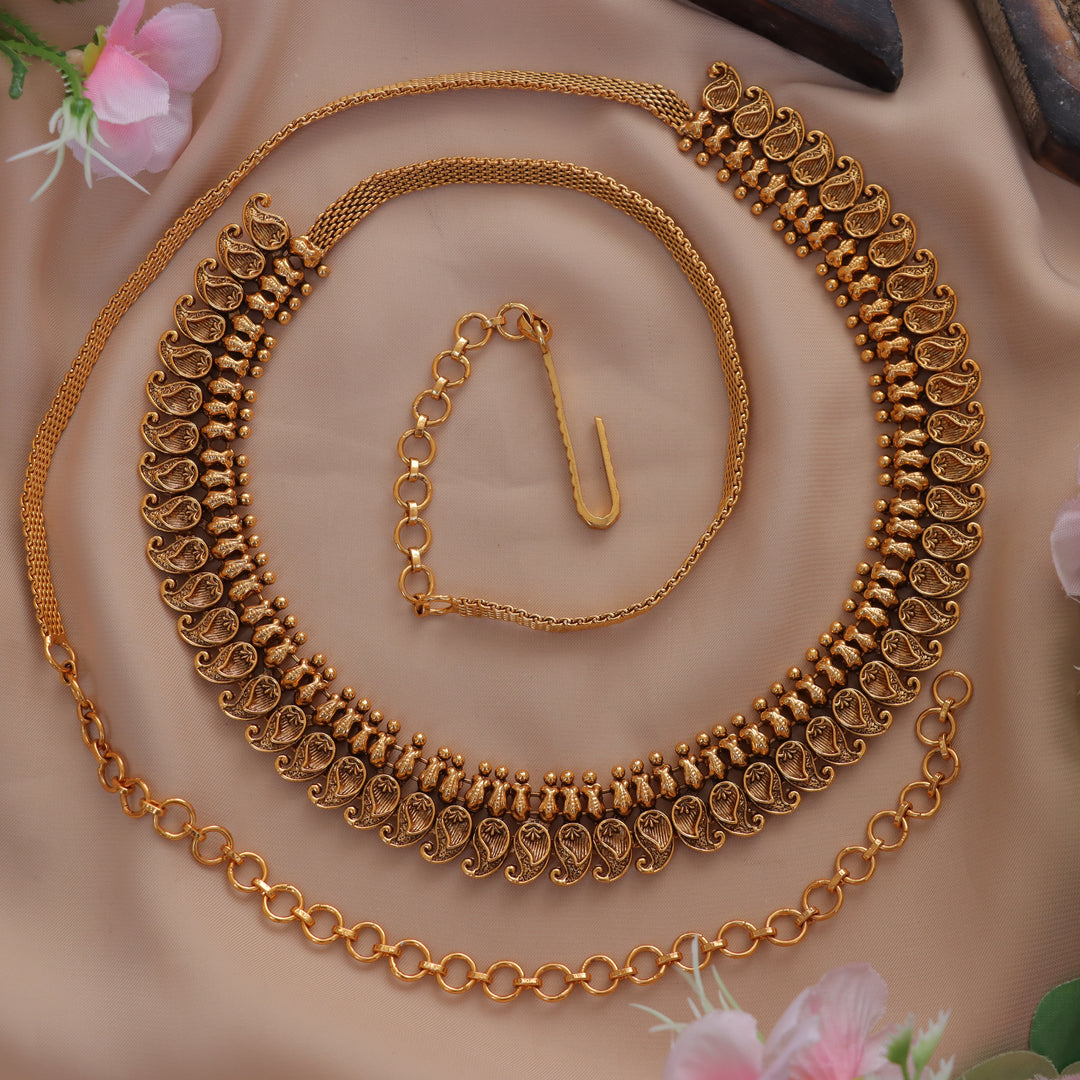 Exquisite Gold Mango Hip Chain for Weddings