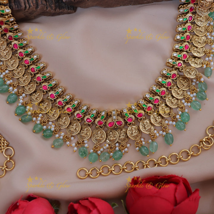 Exquisite Mango Lakshmi Coin Hip Chain for Events