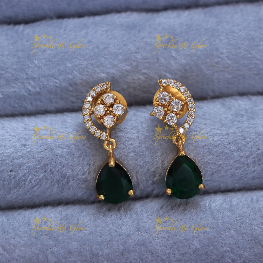 Elegant Green Stone Short Necklace Set for Weddings