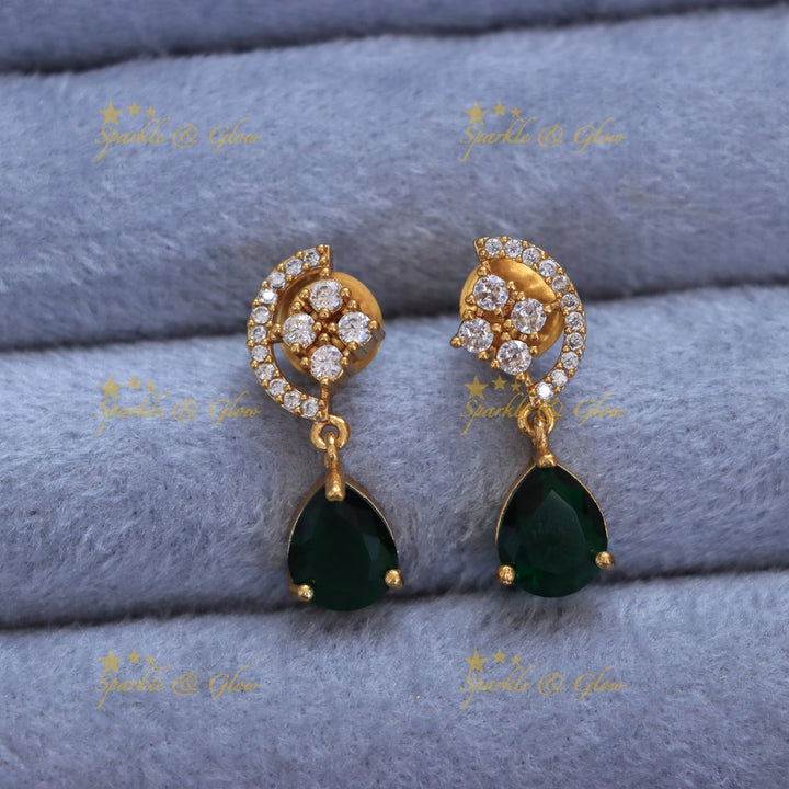 Elegant Green Stone Short Necklace Set for Weddings