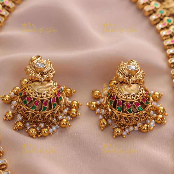 Exquisite Lakshmi Coin Necklace with Pearls | Wedding Jewellery