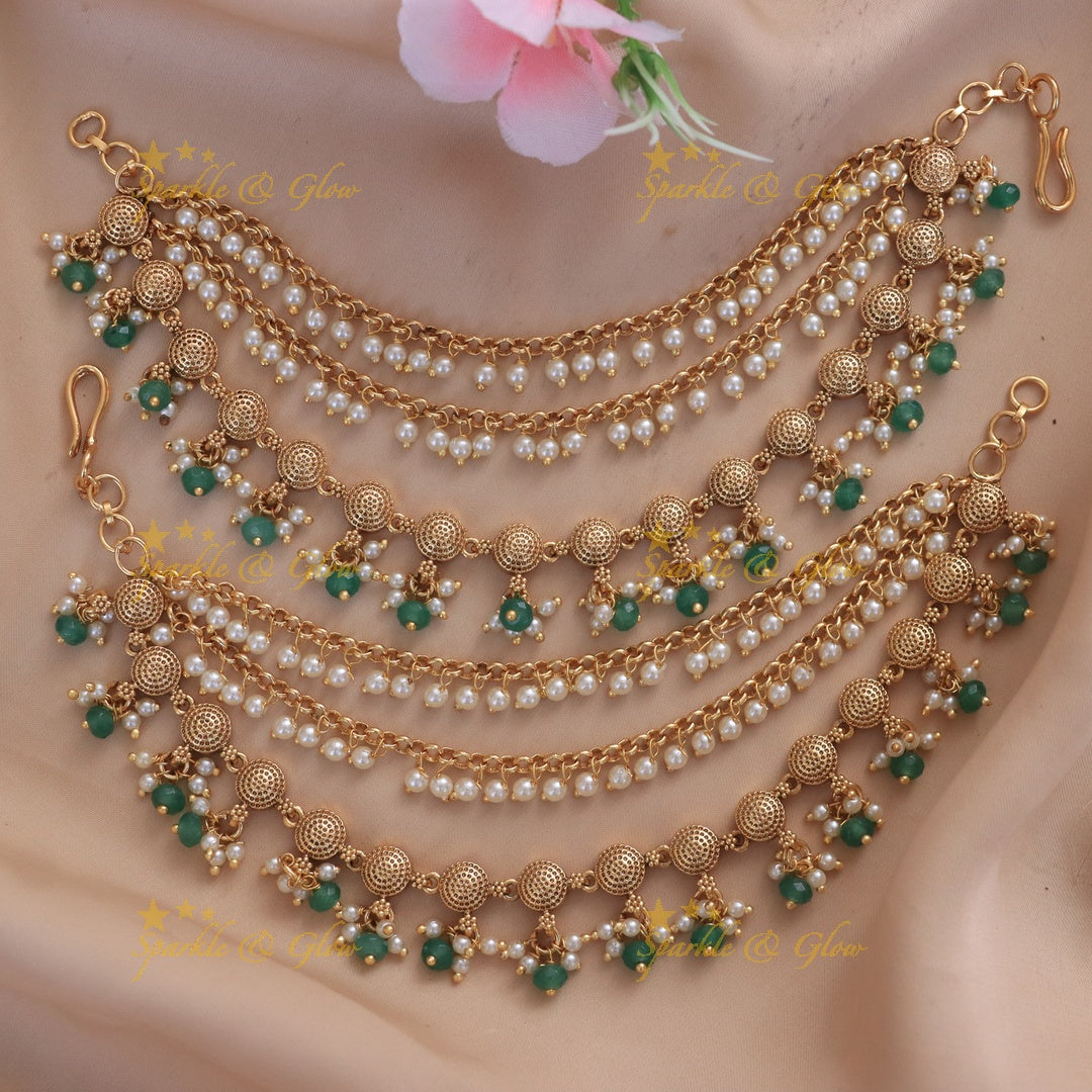 Exquisite Gold Earchains for Weddings - New Arrival