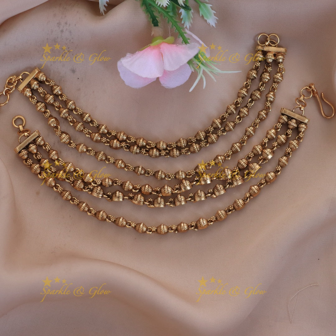 Elegant Gold Wedding Earchain | Sparkle & Glow