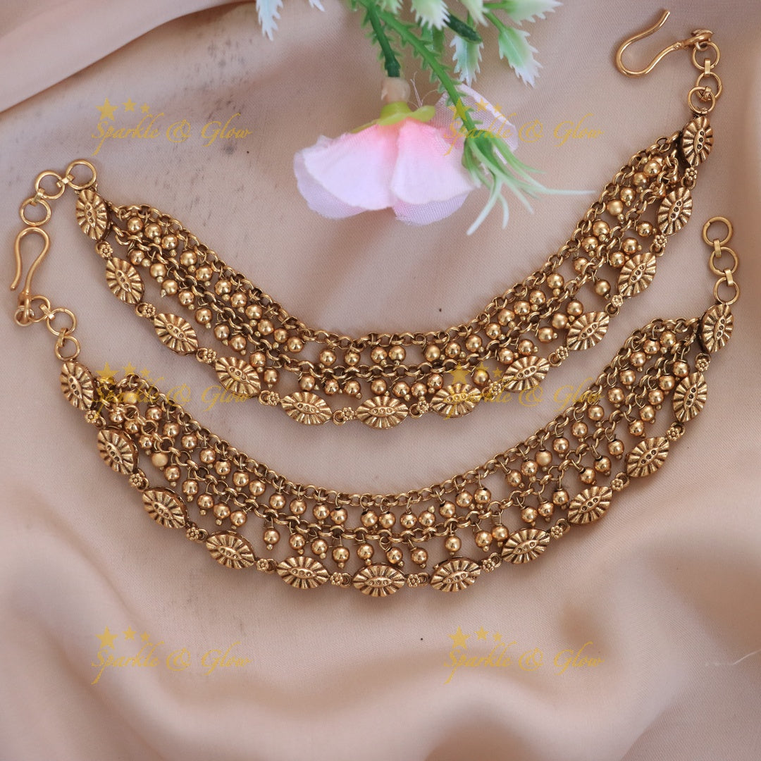 Elegant Gold Earchain for Festive Celebrations