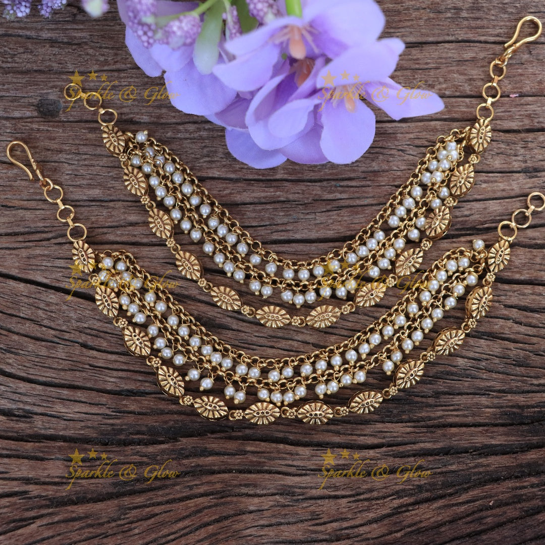 Elegant Gold Earchain for Festive Celebrations