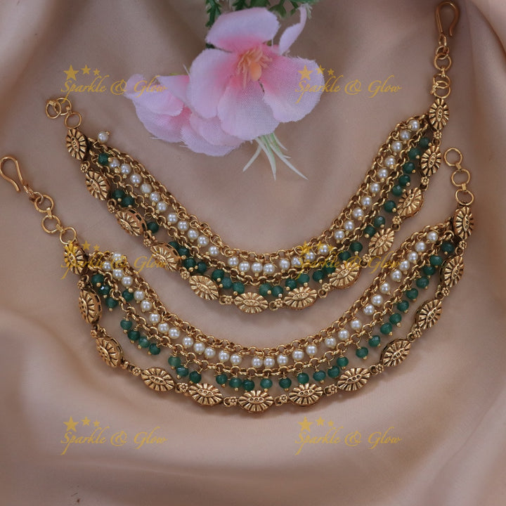 Elegant Gold Earchain for Festive Celebrations