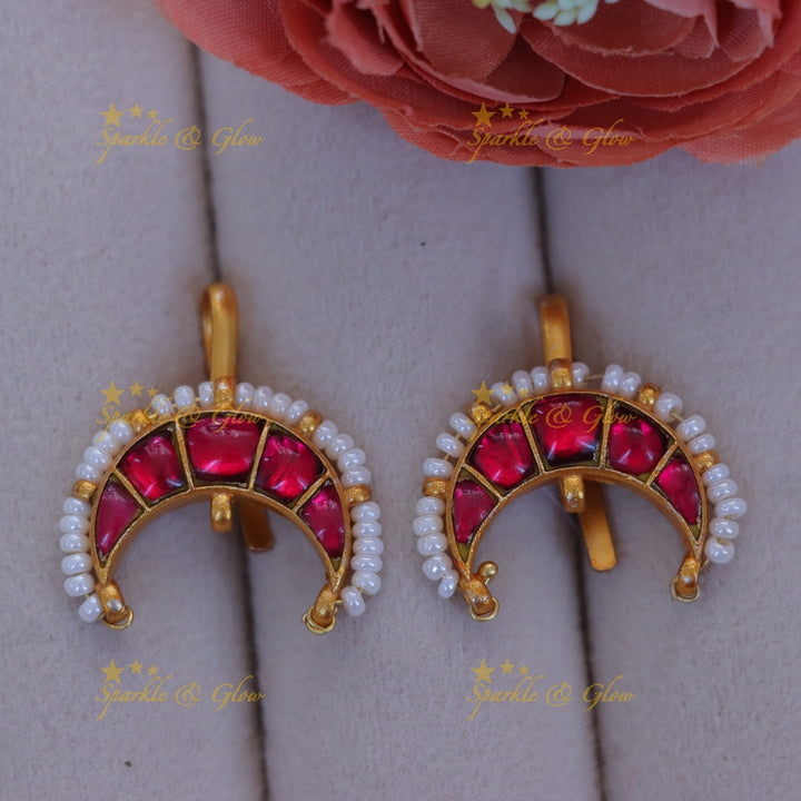 Exquisite Pearl Bugadi Earrings for Weddings & Festivities