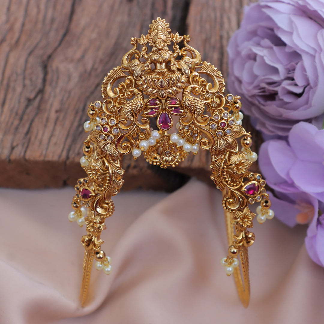 Exquisite Lakshmi Vanki: Gold Temple Jewellery Charm