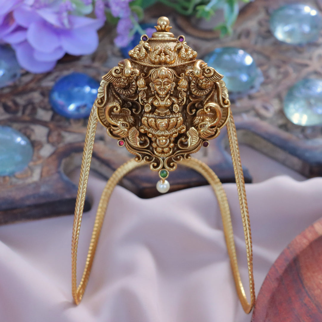 Exquisite Lakshmi Pearl Vanki - Premium Temple Jewelry