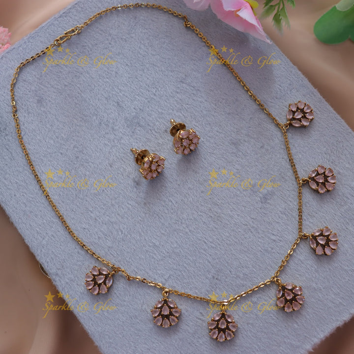Exquisite Floral Gold Necklace Set for Festive Elegance