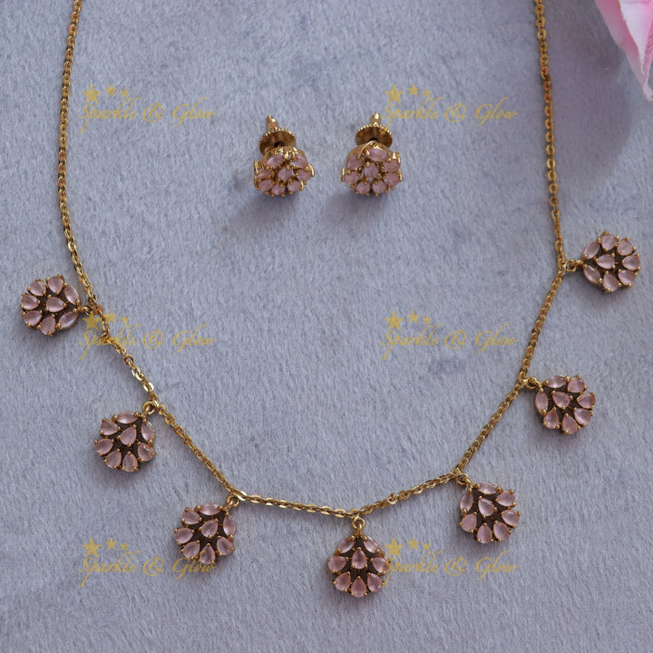 Exquisite Floral Gold Necklace Set for Festive Elegance