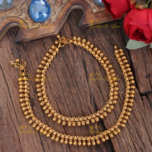 Elegant Gold Diamond Design Anklet – Festive Charm