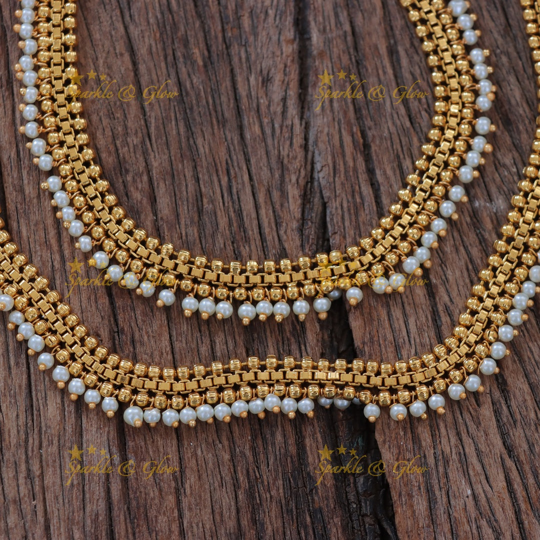 Exquisite Gold Pearl Anklet for Festive Glamour