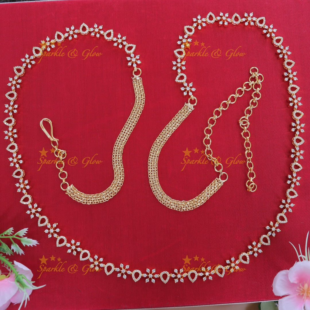 Elegant Gold Floral Hipchain for Weddings & Festivities