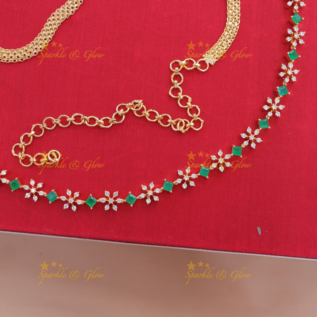 Exquisite Floral Diamond Hip Chain for Festive Elegance