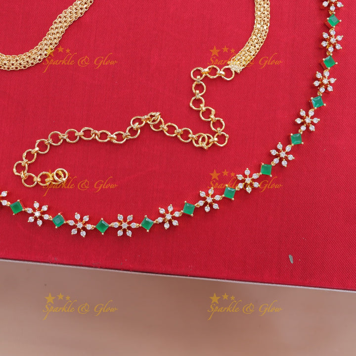Exquisite Floral Diamond Hip Chain for Festive Elegance