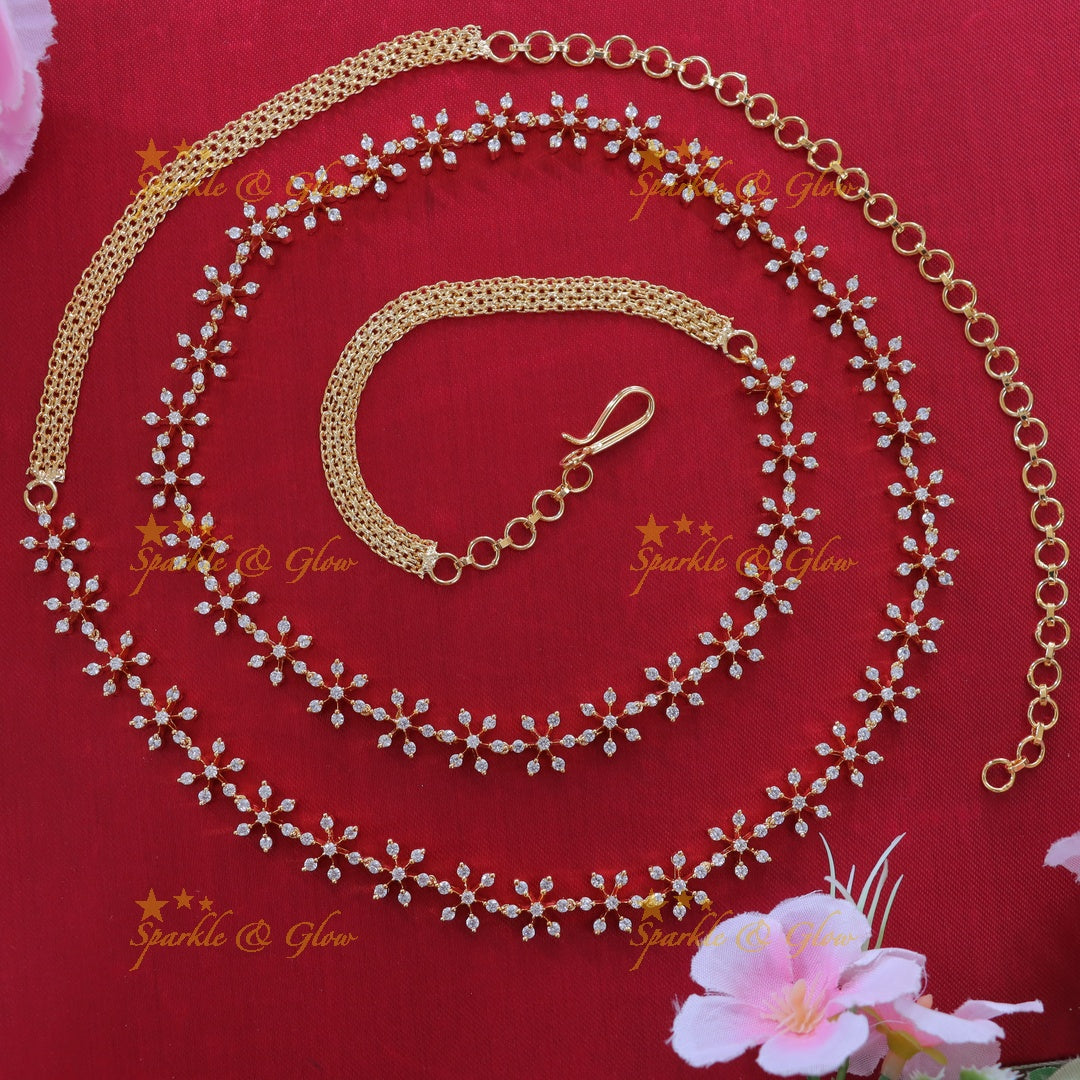 Exquisite Gold Floral Hipchain for Weddings & Festivities