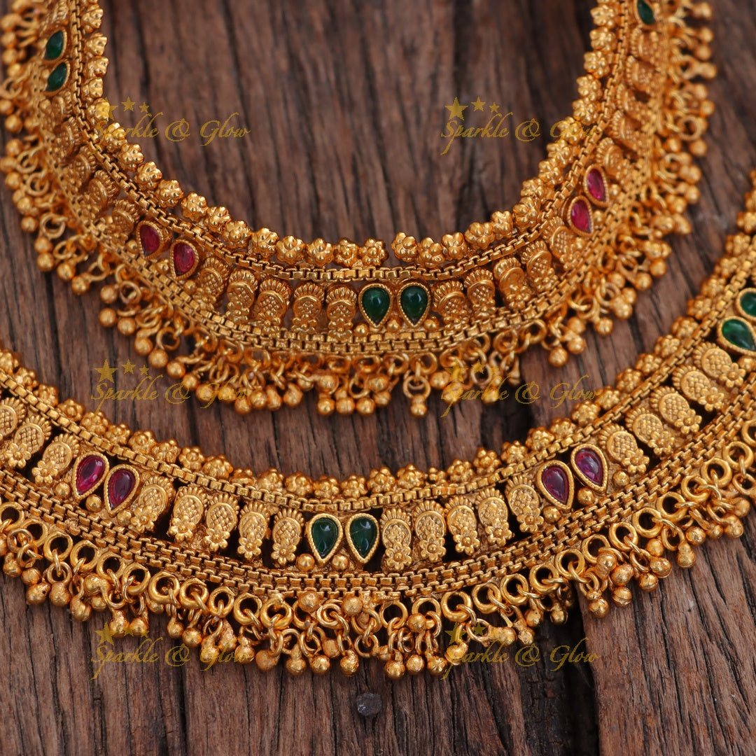 Exquisite Gold Beaded Anklet for Festive Elegance