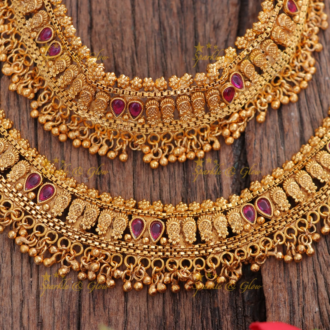 Exquisite Gold Beaded Anklet for Festive Elegance