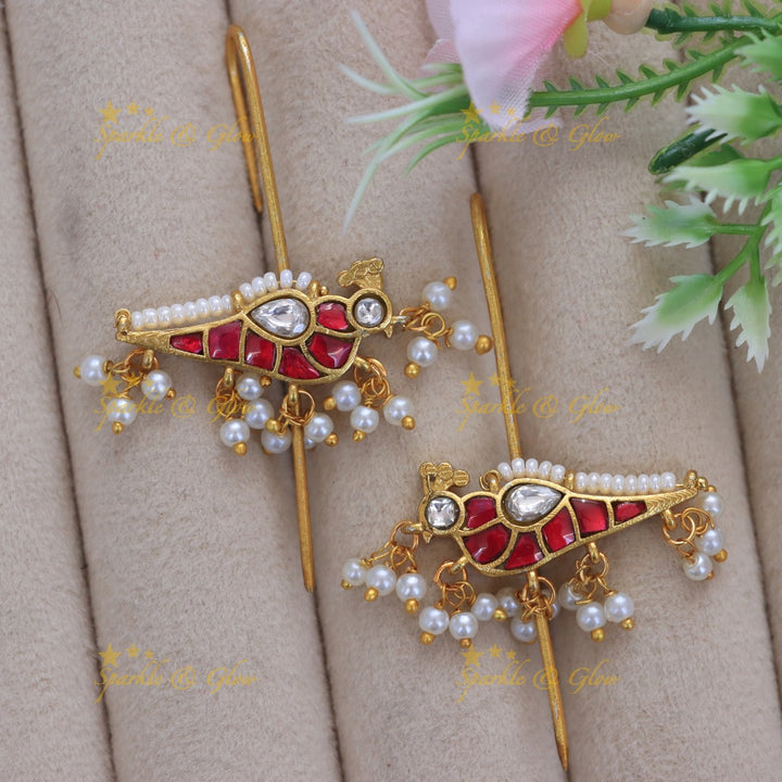 Exquisite Gold Peacock Earcuff – Perfect Festive Wear