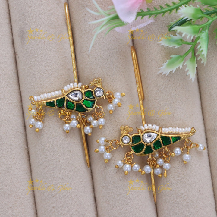 Exquisite Gold Peacock Earcuff – Perfect Festive Wear