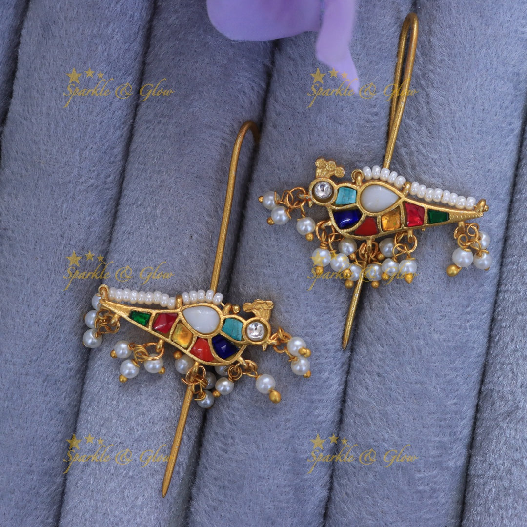 Exquisite Gold Peacock Earcuff – Perfect Festive Wear