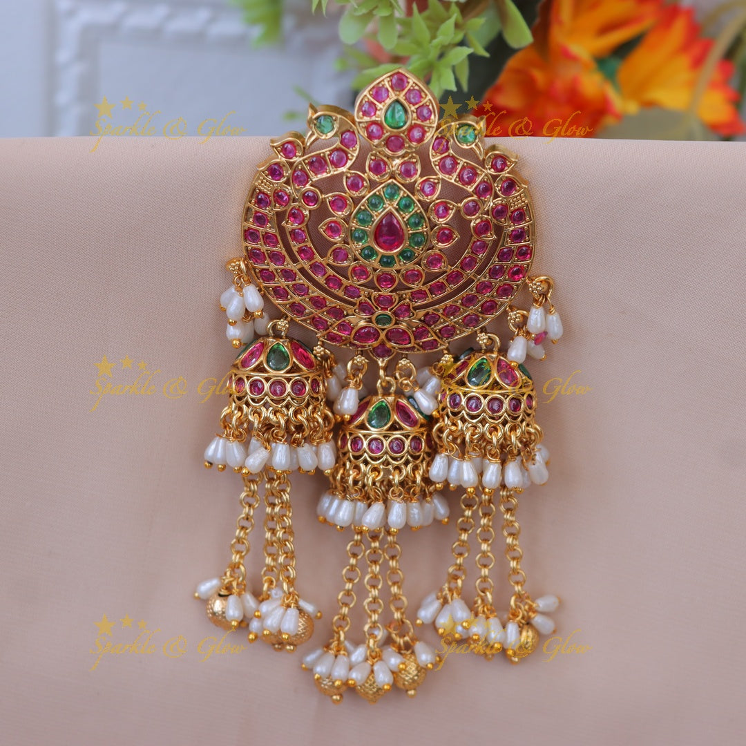 Exquisite Peacock Pearl Jhumka for Wedding Glamour