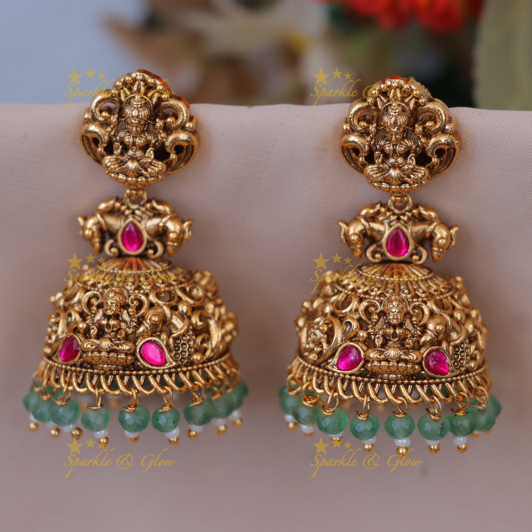 Buy Premium Lakshmi Temple Jhumka Earrings Online
