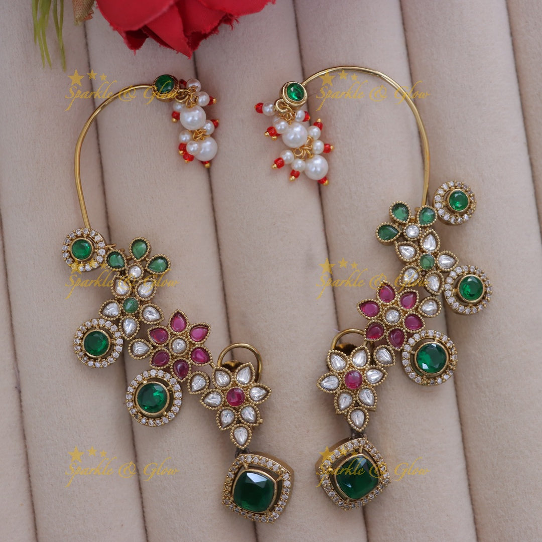 Victorian Gold Earrings - Festive Elegance