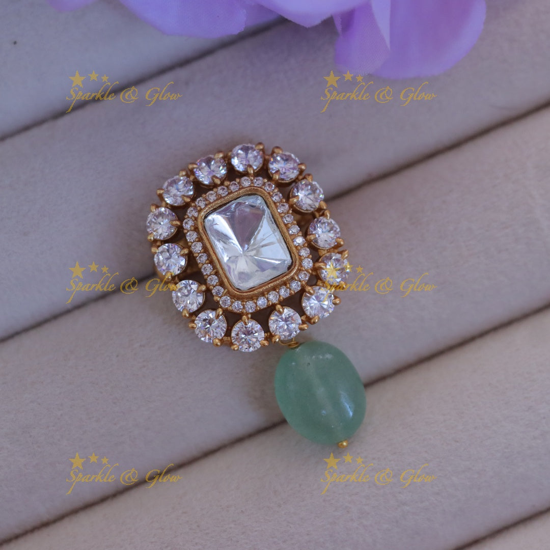 Exquisite Mint Green Imitation Saree Pin for Festive Glamour