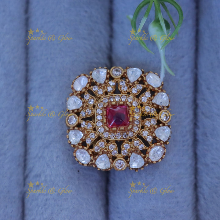 Gold Stone Saree Pin for Weddings | Sparkle & Glow