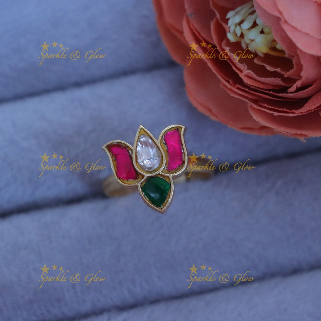 Exquisite Lotus Gold Ring for Festive & Wedding Glam