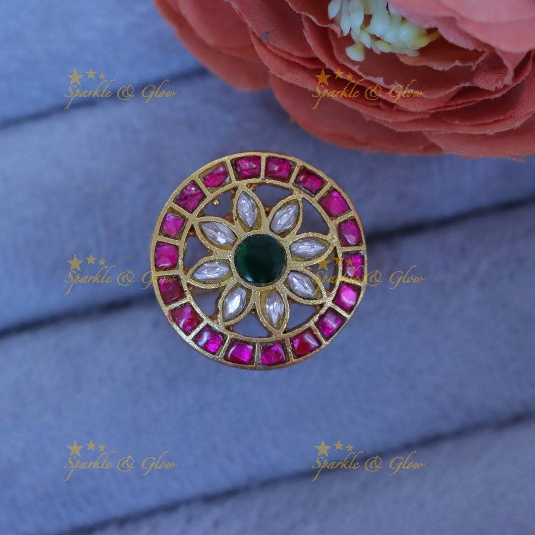 Floral Gold Ring – Perfect for Weddings & Festivals