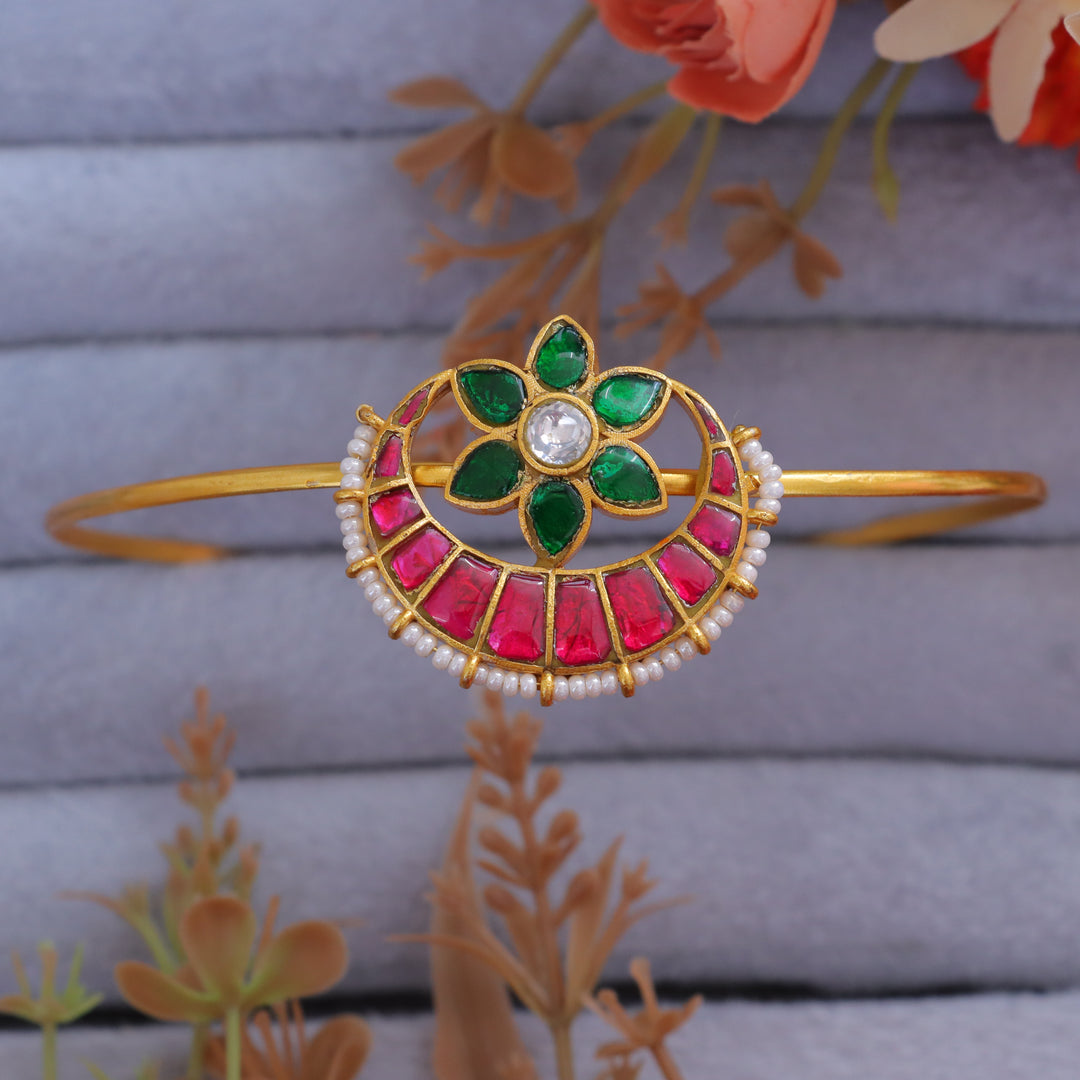 Exquisite Floral Jadau Vanki for Festive Celebrations