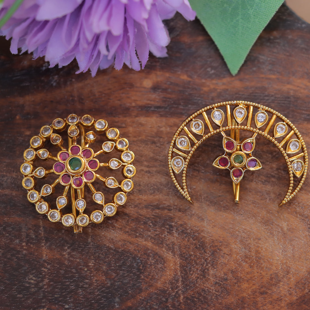 Luxurious Floral & Half Moon Hair Accessories