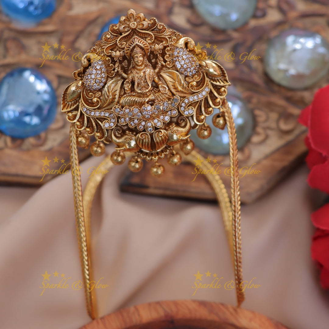 Exquisite Peacock Gold Lakshmi Vanki Bracelet