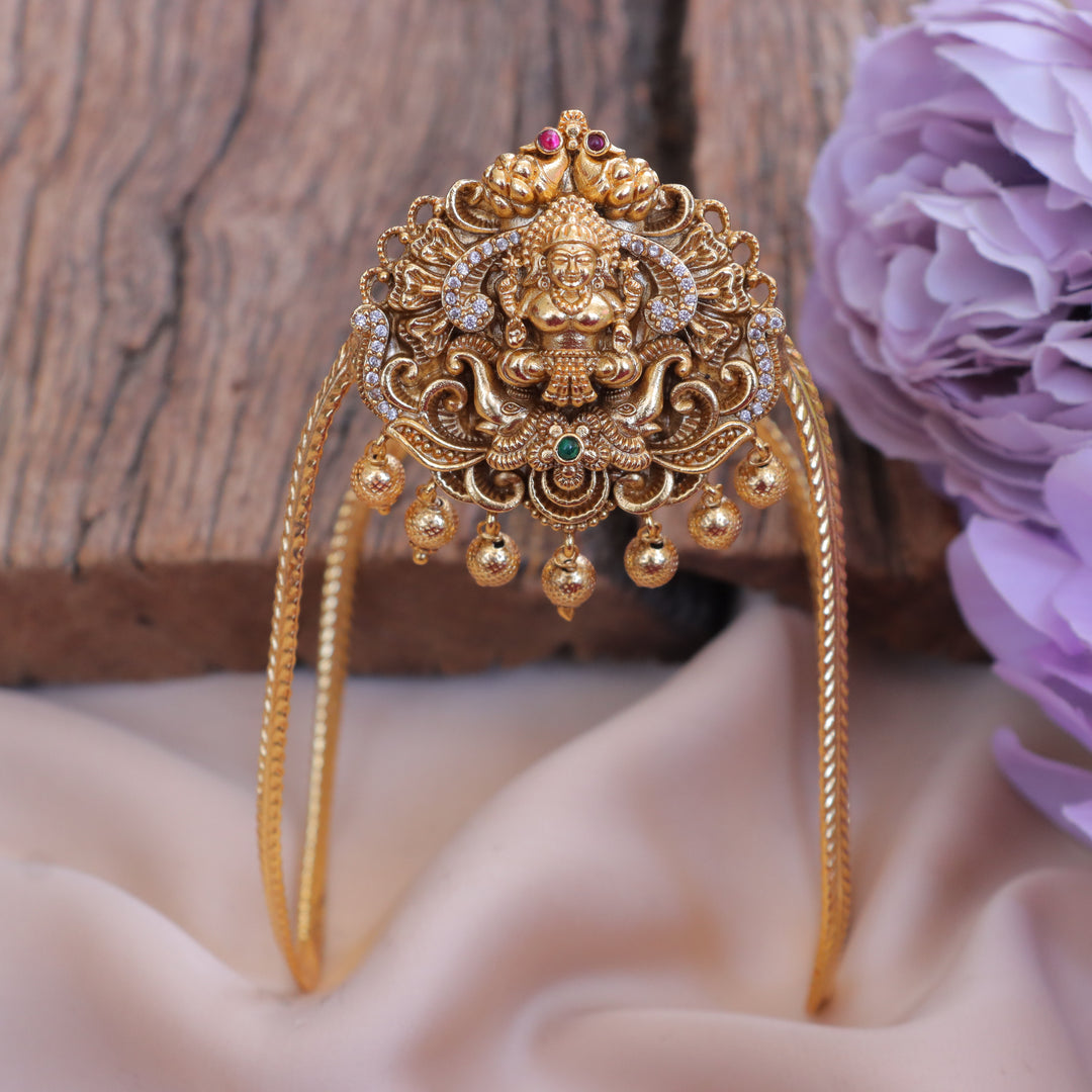 Luxurious Lakshmi Gold Beads Vanki for Festive Shine