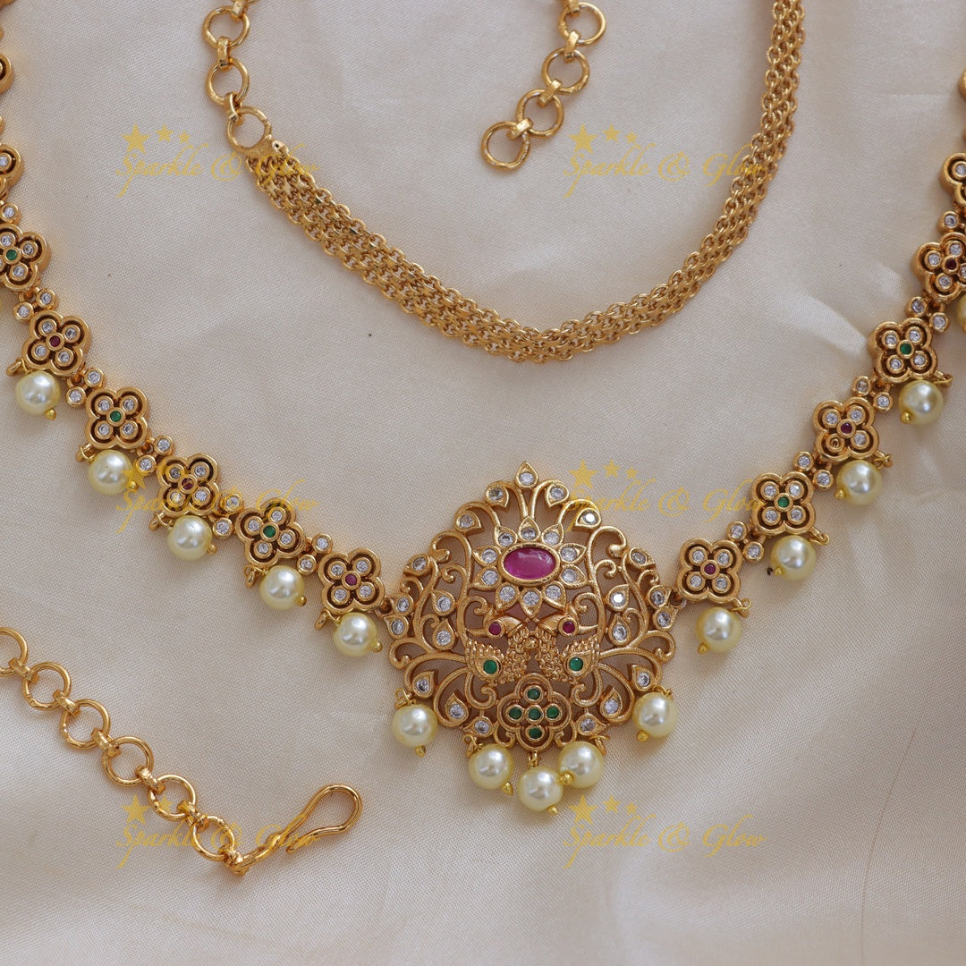 Exquisite Gold Floral Peacock Wedding Hip Chain