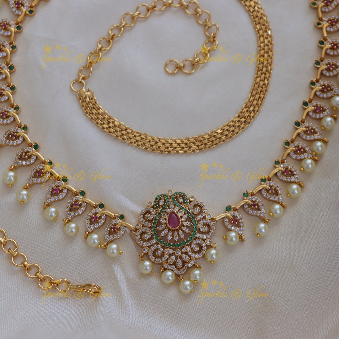 Exquisite Mango Pearl Gold Hipchain for Special Events