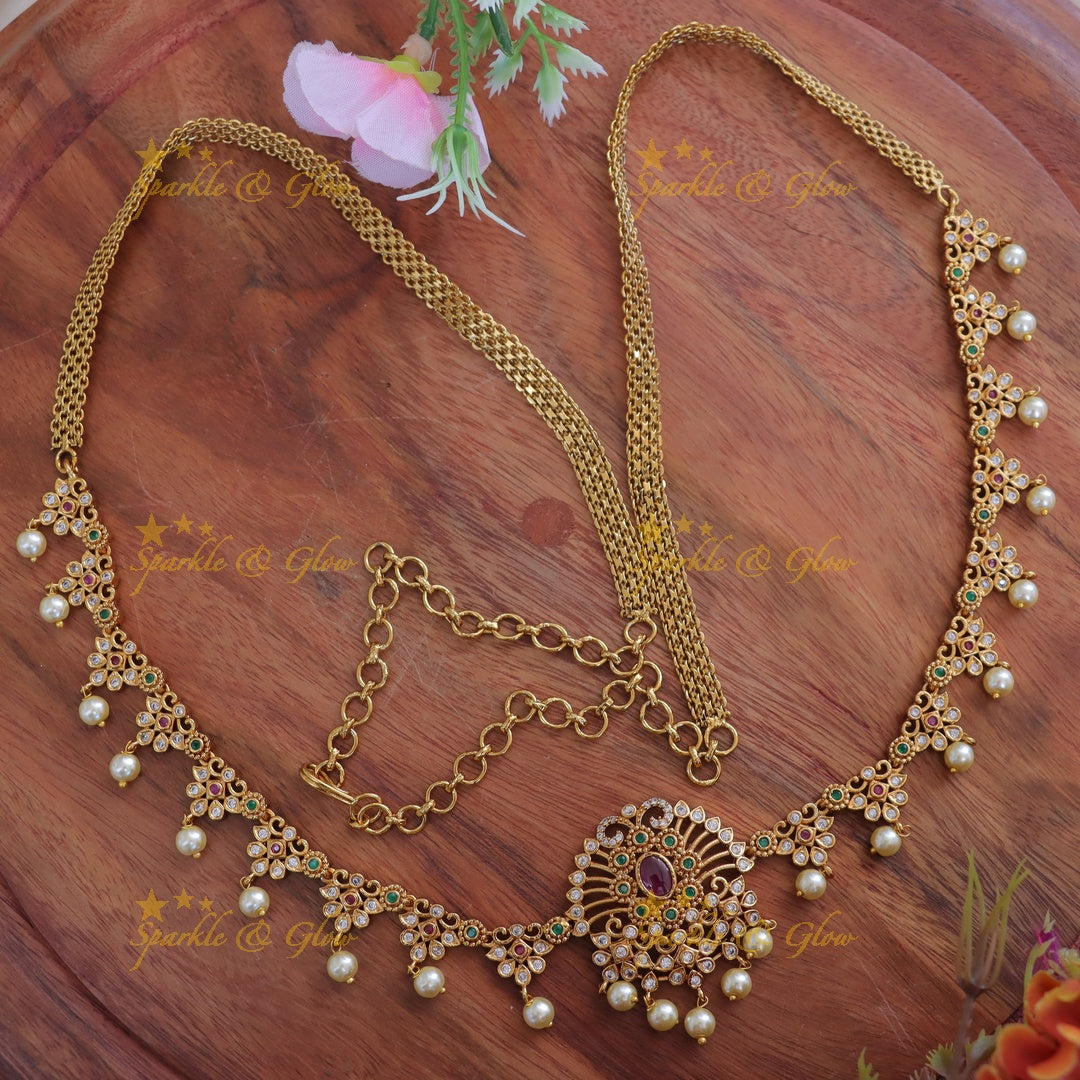 Elegant Bridal Pearl Hipchain - Exquisite Gold Look