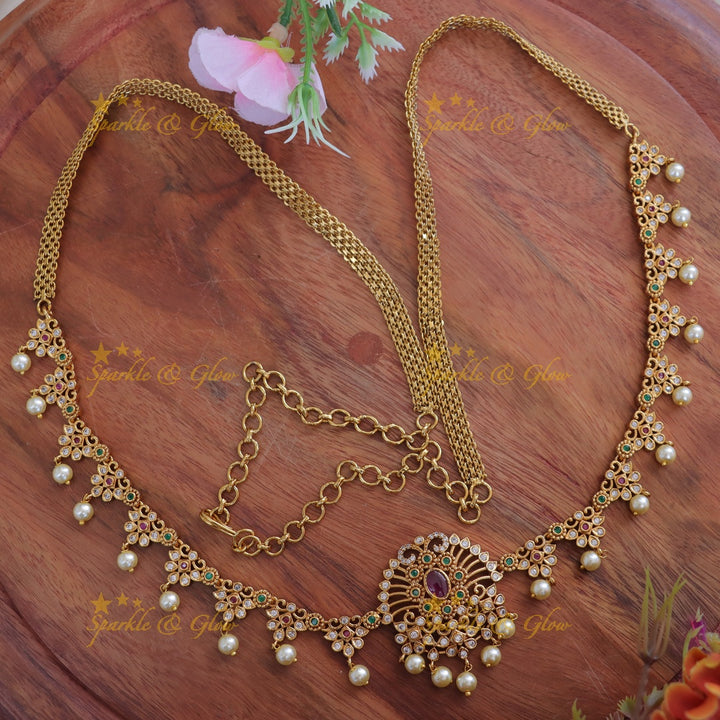 Elegant Bridal Pearl Hipchain - Exquisite Gold Look