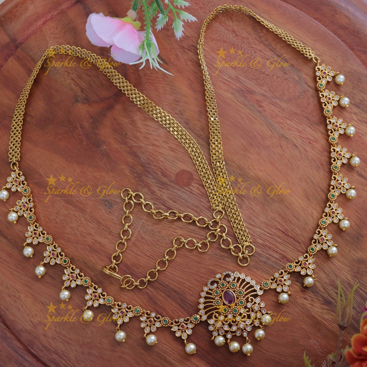 Elegant Bridal Pearl Hipchain - Exquisite Gold Look